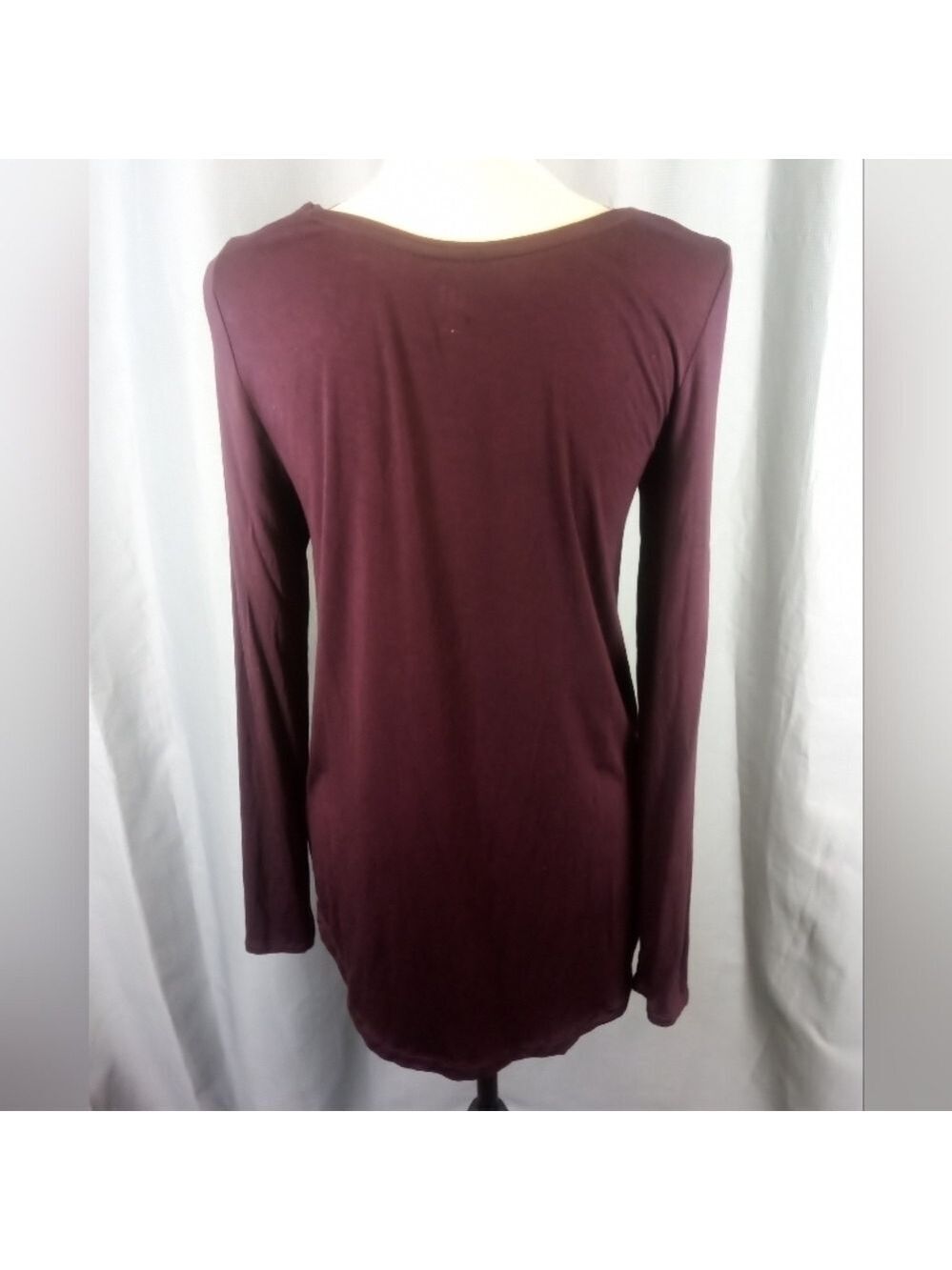 Gap long sleeve top, deep purple/burgundy, size S - Picture 3 of 4